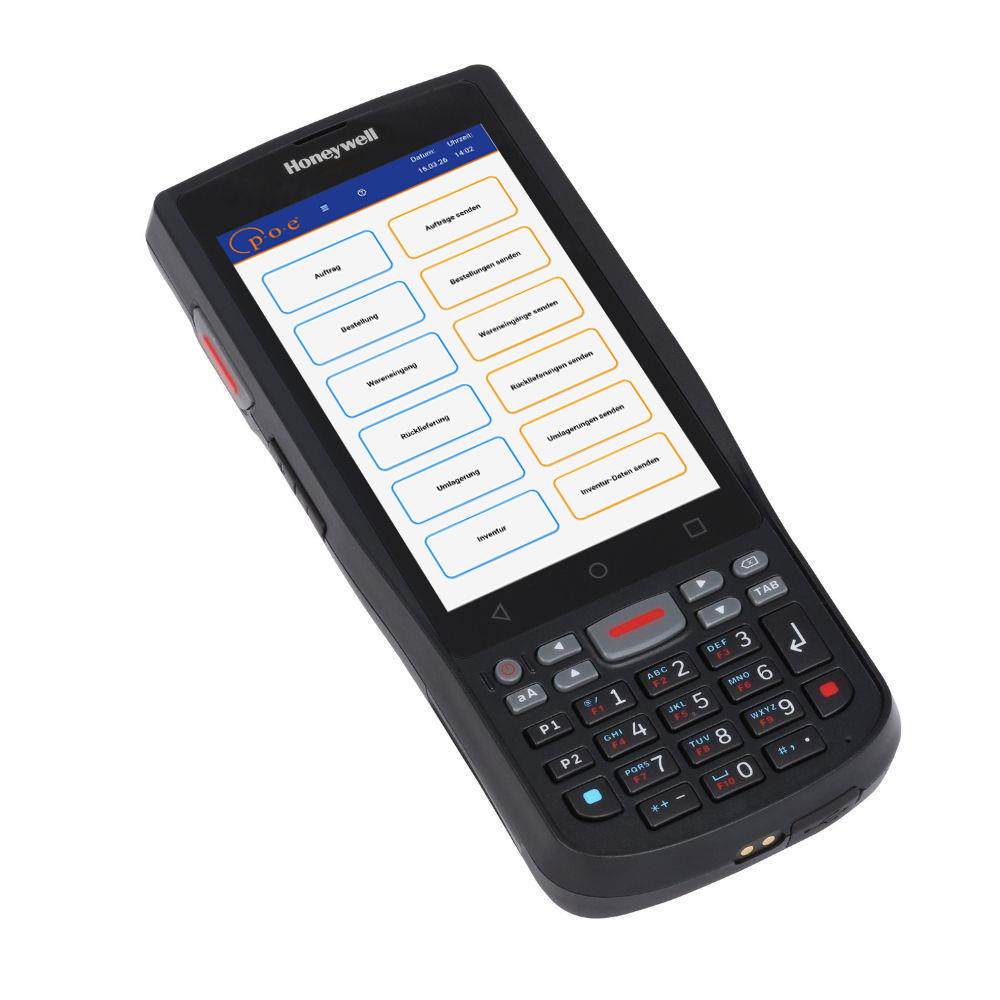 Mobiles Datenerfassungsgerät POSMANmde im Einsatz bei der Erfassung von Wareneingängen im Lage