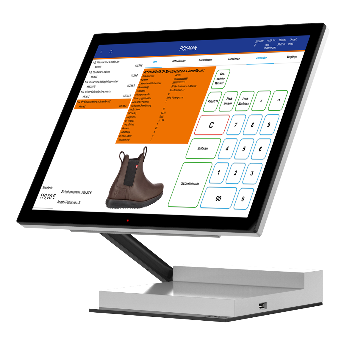 POSMAN Kassensoftware als Weboberfläche auf verschiedenen Kassensystemen und Endgeräten (Multi-Device-Fähigkeit)
