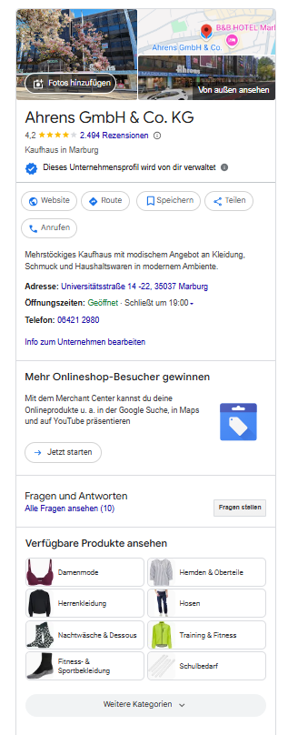 Ihre Produkte erscheinen online