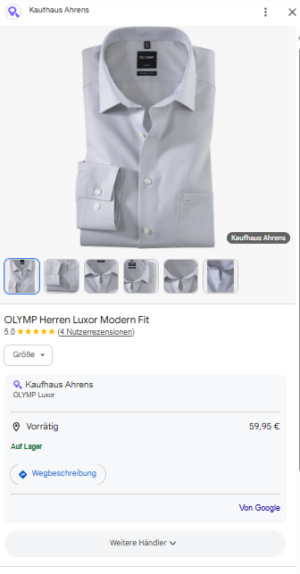 Produktansicht Google-Suche