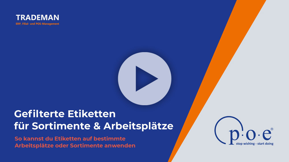 Video Tutorial Gefilterte Etiketten für Sortimente & Arbeitsplätze Video Tutorial Gefilterte Etiketten für Sortimente & Arbeitsplätze